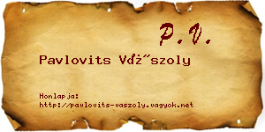 Pavlovits Vászoly névjegykártya